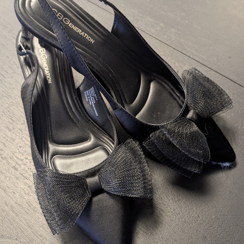 BCBGeneration Women's Black Slingback Heels